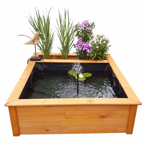 Square Garden Pond kit with Solar Pump and Planting Zone