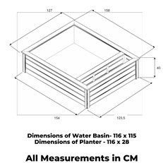 Raised Square Garden Solar Pond kit with Planting Zone