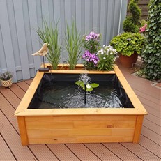 Raised Square Garden Solar Pond kit with Planting Zone