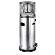 Gas Garden Patio Heater in Brushed Stainless Steel Polo Plus