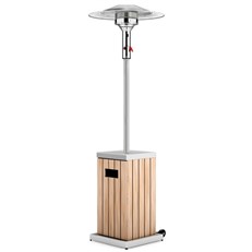 Gas Garden Patio Heater with Light Wood Base