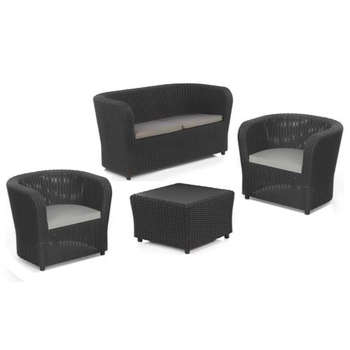 Nova Tête à Tête 3pc Garden Set with 2 Seater Sofa in Anthracite