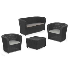 Nova Tête à Tête 3pc Garden Set with 2 Seater Sofa in Anthracite