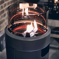 Large Grey Nova Freestanding Outdoor 30mb Gas Heater with LED Mood Lights