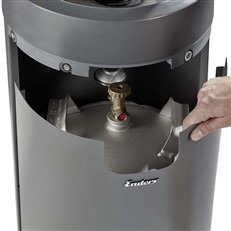Large Grey Nova Freestanding Outdoor 30mb Gas Heater with LED Mood Lights