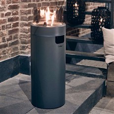Large Grey Nova Freestanding Outdoor 30mb Gas Heater with LED Mood Lights