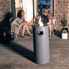 Large Grey Nova Freestanding Outdoor 30mb Gas Heater with LED Mood Lights