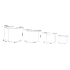 iQbana Set of 4 Graduated Square Planters