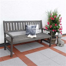 Grey Johanna 3-Seater Garden Bench