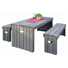 Rotterdam Garden Dining Table and Bench Set