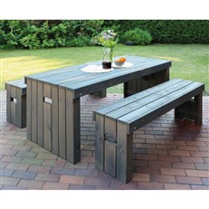 Rotterdam Garden Dining Table and Bench Set