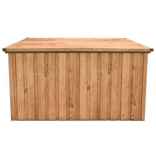 Outdoor Metal Storage Box with Oak Finish