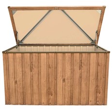 Outdoor Metal Storage Box with Oak Finish