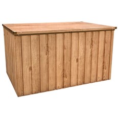 Outdoor Metal Storage Box with Oak Finish