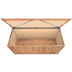 Large Metal Storage Box with Oak Finish