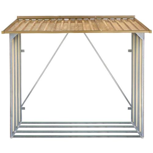 Wood Effect Galvanised Steel Log Store