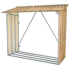 Wood Effect Galvanised Steel Log Store