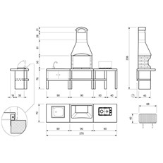 Ariel Outdoor BBQ Kitchen with Twin Gas Hob and Sink – Peach