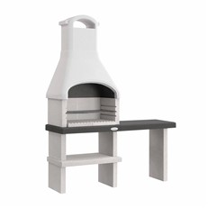 Palazzetti Orlando Masonry BBQ Grill - Wood or Charcoal Fired in grey and White