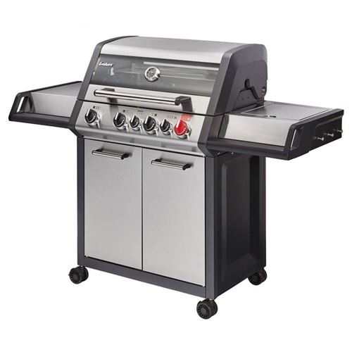 Monroe Pro 4 SIK Turbo 4 Burner Gas BBQ Grill with Side and Infrared Burners