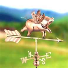 Flying Pig Cottage Copper Weathervane