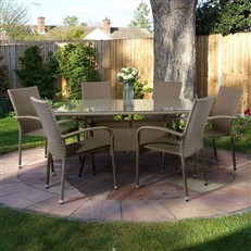 Falmouth Rattan Rectangular 6 Seater Dining Set