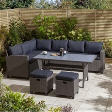 Fowey Rattan Garden Corner Sofa Dining Set