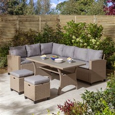 Fowey Rattan Garden Corner Sofa Dining Set