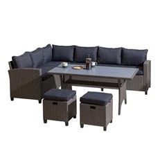 Fowey Rattan Garden Corner Sofa Dining Set