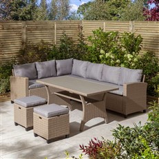 Fowey Deluxe Rattan Garden Corner Sofa Dining Set