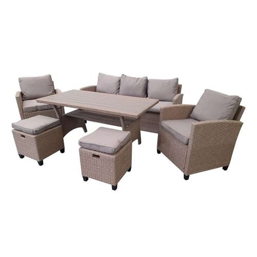 Bude Rattan Garden Sofa Dining Set