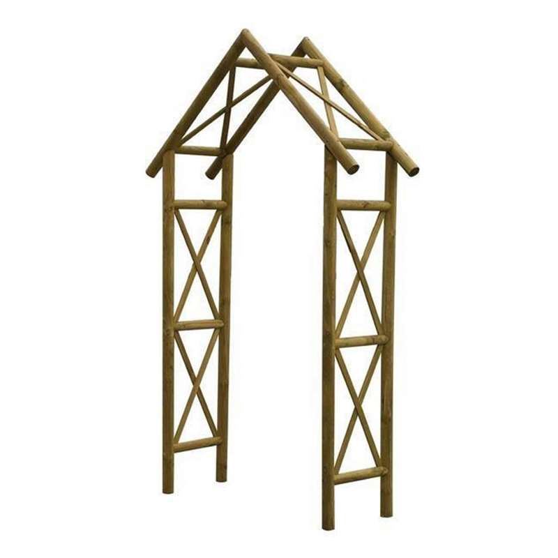 Rowlinson Rustic Natural Timber Garden Arch - Rustic Wooden Arches For Gardens