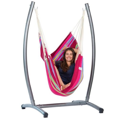 Amazonas Brasil Grenadine Hanging Chair and Omega Stand Set