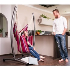 Amazonas Brasil Grenadine Hanging Chair and Omega Stand Set