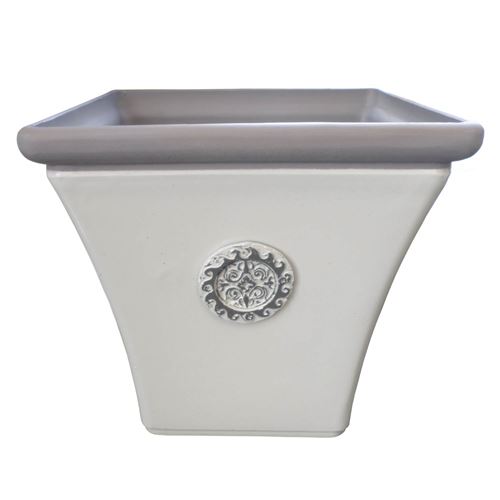 Seville Square Plant Pot in Atrium White