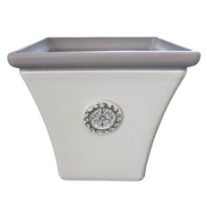 Seville Square Plant Pot in Atrium White