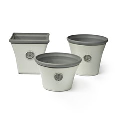 Seville Square Plant Pot in Atrium White