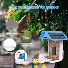 Callow Smart Bird Feeder with WI-FI Camera Solar power and AI Bird Recognition