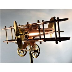 Copper Bi Plane Hobby Weathervane