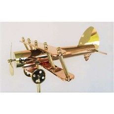 Copper Bi Plane Hobby Weathervane