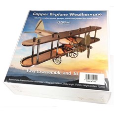 Copper Bi Plane Hobby Weathervane