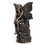 Antique Bronze Fairy Sitting on a Tree Stump Cane Companion