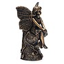Antique Bronze Fairy Sitting on a Tree Stump Cane Companion