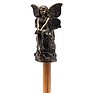 Antique Bronze Fairy Sitting on a Tree Stump Cane Companion