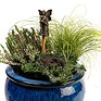 Antique Bronze Fairy Sitting on a Tree Stump Cane Companion