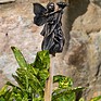 Antique Bronze Fairy holding a Daffodil Cane Companion