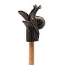 Antique Bronze Snail on a Hosta Cane Companion