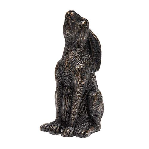 Antique Bronze Moongazing Hare Cane Companion