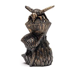 Antique Bronze Bee on a Thistle Cane Companion