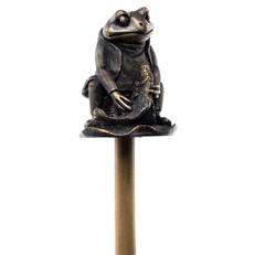 Beatrix Potter's Bronze Mr Jeremy Fisher Cane Companion